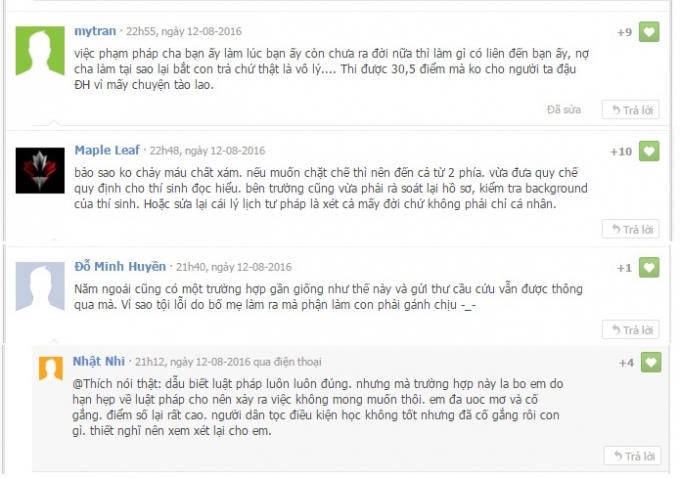 Nhiều người cho rằng do cha của em chưa có sọ hiểu biết về pháp luật nên đã làm sai, nhưng em đã rất cố gắng để thực hiện ước mơ. Nhiều người cũng mong muốn em được xem xét để có thêm một cơ hội.