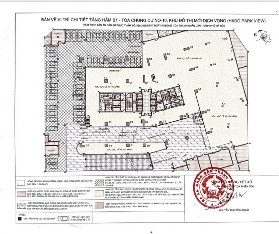 Bản vẽ chi tiết tầng hầm B1, B2 chung cư N10, Khu đô thị mới Dịch Vọng (HADO PARKVIEW).