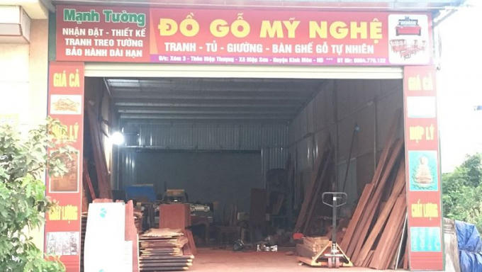 Xưởng gỗ trái phép của ông Tường.