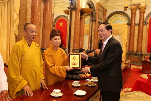 Chủ tịch nước Trần Đại Quang đón tiếp các chức sắc tôn giáo