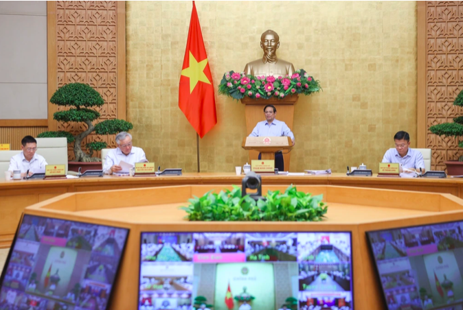 Thủ tướng Phạm Minh Chính phát biểu khai mạc phiên họp Chính phủ thường kỳ tháng 7 (Ảnh: Đoàn Bắc).