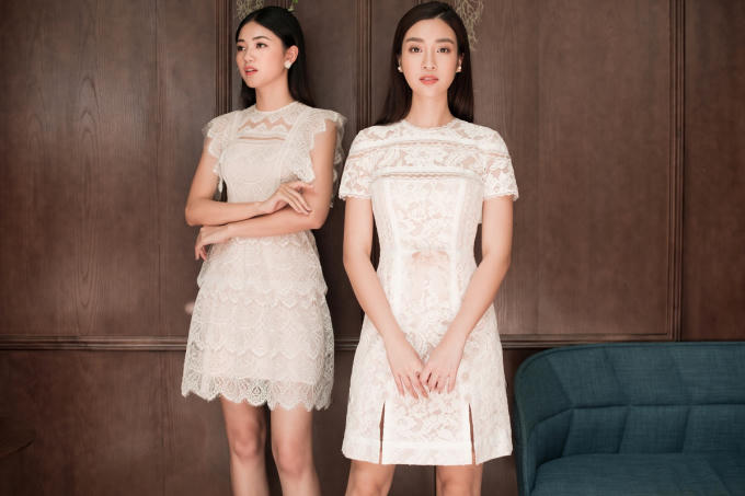 Mỹ Linh, Thanh Tú nổi bật khi diện chiếc váy họa tiết ren cầu kỳ màu trắng đục. Đây được xem là xu hướng thời trang được đông đảo các nhà thiết kế lựa chọn cho sản phẩm của mình.