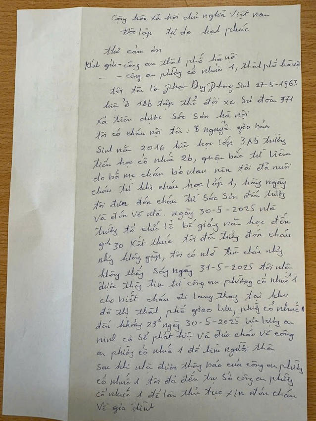 Thư cảm ơn của gia đình cháu bé.
					
				
			
			Thư cảm ơn của gia đình cháu bé.