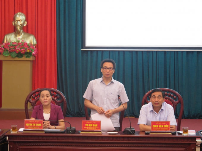 Phó Thủ tướng Vũ Đức Đam tại buổi làm việc.