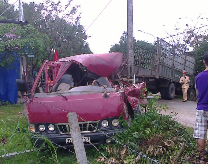 Hiện trường vụ tai nạn. (Ảnh: Văn Hoàng)