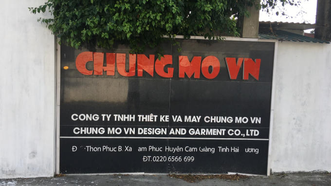 Công ty may Chung Mo bị xử phạt 119 triệu đồng do xả thải vượt chuẩn.