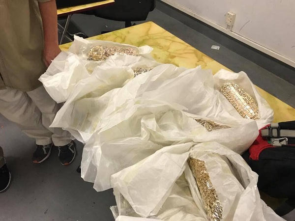 Số lượng vàng bị cơ quan chức năng bắt giữ.