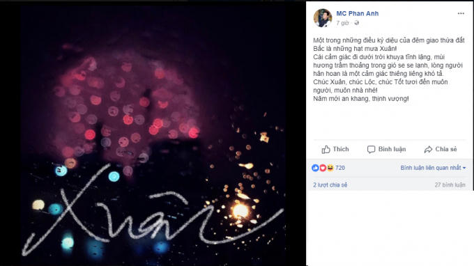 MC Phan Anh gửi lời chúc mừng năm mới.