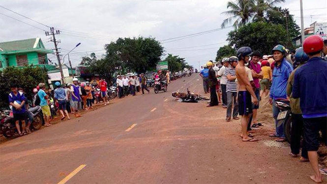 Hiện trường vụ tai nạn - Ảnh: ĐOÀN HẢI YẾN