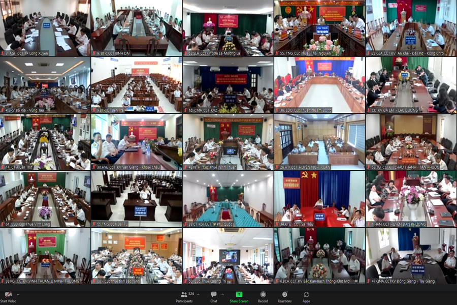 Các điểm cầu tại các cơ quan thuế địa phương