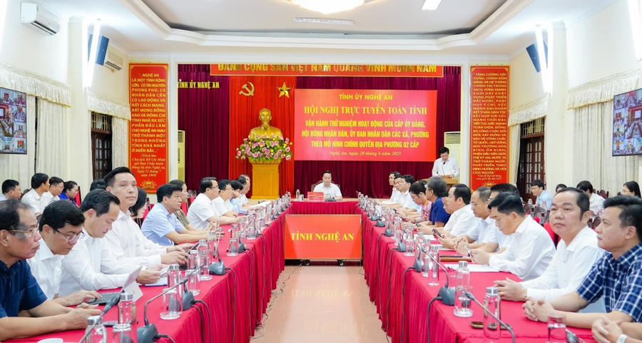 Nghệ An vận hành thử nghiệm mô hình chính quyền địa phương 2 cấp từ 20/6/2025 - Ảnh BNA.