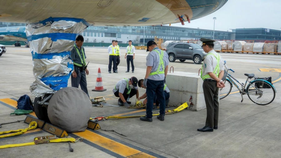 Các cảng hàng không đã thực hiện kiểm tra hệ thống neo đậu tàu bay, kiểm tra khu bay các vị trí đỗ để đảm bảo an toàn cho hoạt động của tàu bay khi khai thác và khi dừng đỗ lại trong thời gian có bão.
