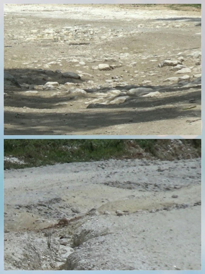 Những đoạn đường như này rất nguy hiểm cho người tham gia giao thông. Ảnh: Huy Trung.