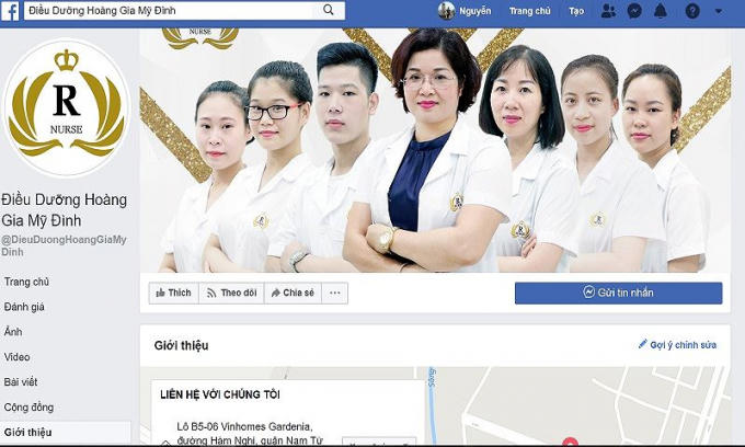 Cơ sở Điều dưỡng Hoàng Gia có địa chỉ tại B5-06 Vinhome Gardenia, đường Hàm Nghi, Cầu Diễn, Nam Từ Liêm, TP Hà Nội.