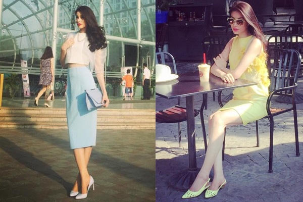 Diện những chiếc váy đơn giản, trông Phạm Hương thật xinh đẹp và nhẹ nhàng. Ảnh: internet.
