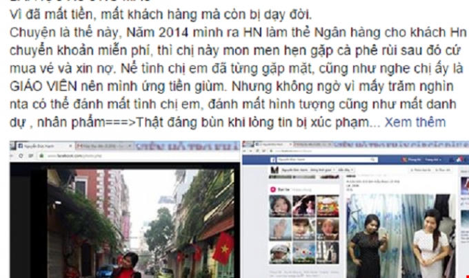 Nội dung mà chị Huỳnh Thị Thúy H. đăng tải trên trang Facebook cá nhân.