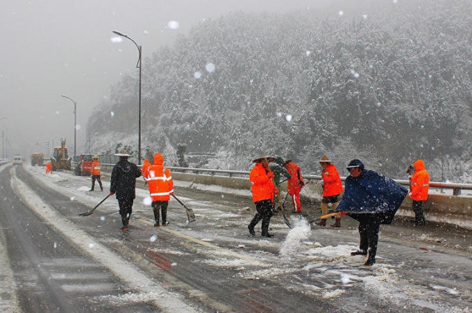 Thời tiết lạnh giá gây ảnh hưởng nghiêm trọng tới 46 huyện tại tỉnh Vân Nam (Trung Quốc). (Ảnh: AFP)