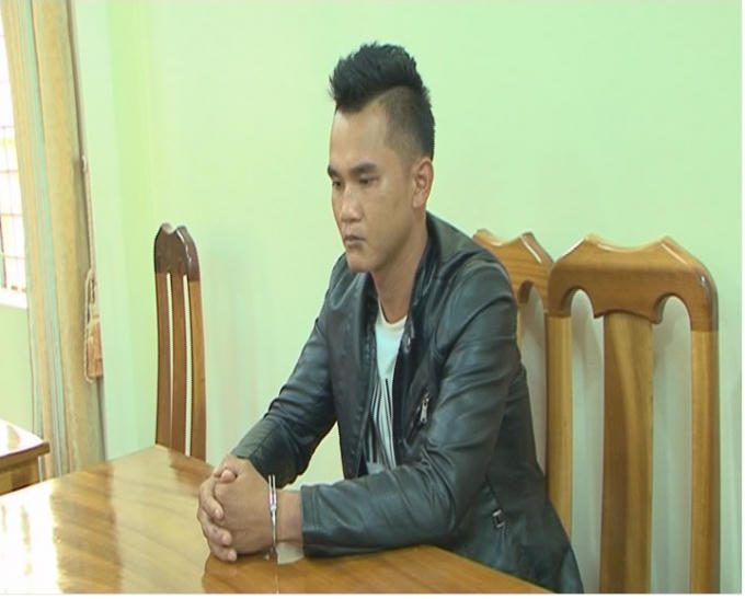 Đối tượng Nguyễn Thành Đức tại cơ quan điều tra.