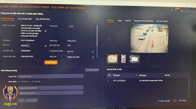 Thông báo vi phạm giao thông sau 2h trên VNeTraffic