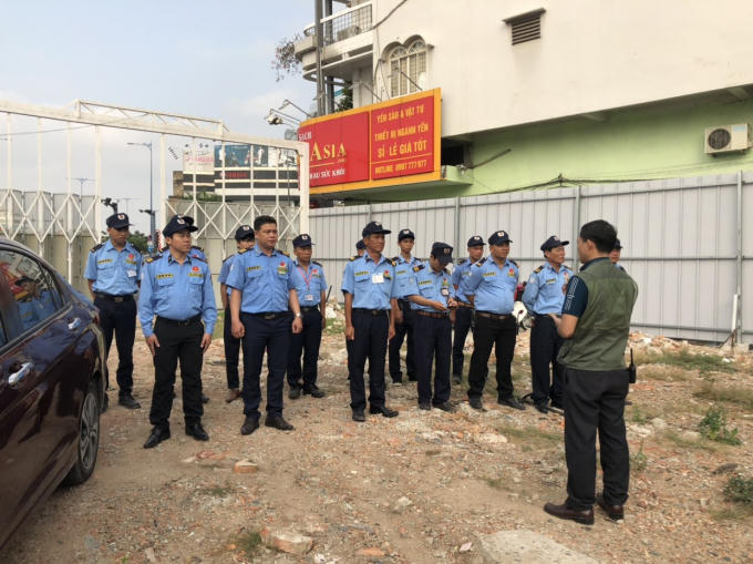 Lực lượng bảo vệ đảm bảo an ninh trật tự tại dự án