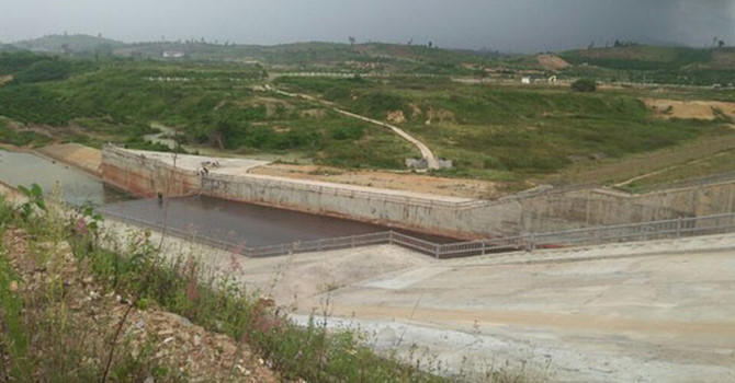 Một góc trong dự án Hồ thủy lợi Krông Pắk Thương.