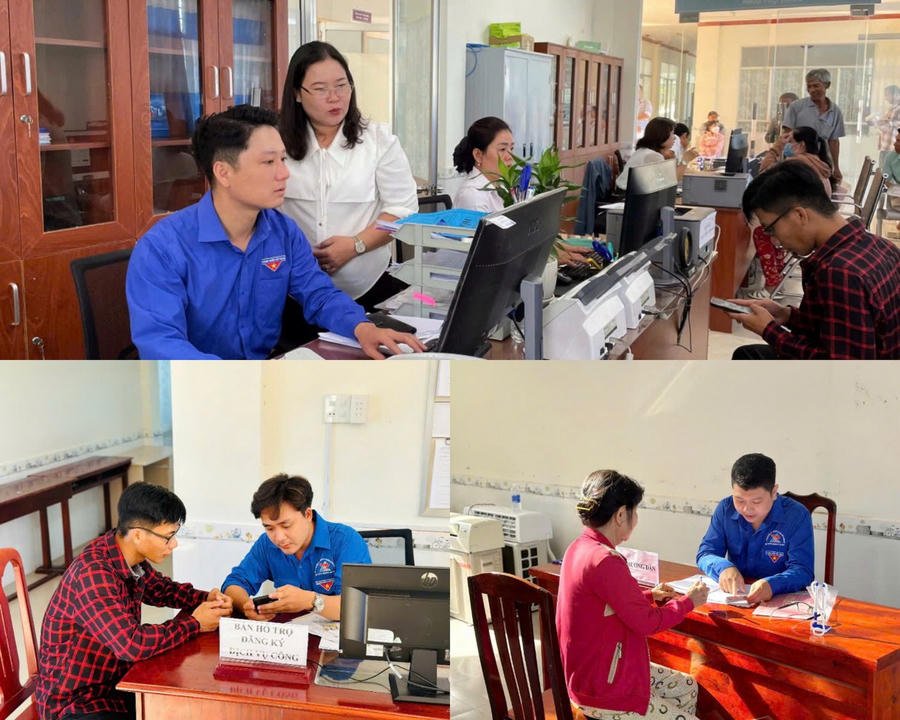 Tuổi trẻ xã Vĩnh Lợi (tỉnh Cà Mau) đồng hành cùng người dân trong vận hành chính quyền hai cấp và sử dụng dịch vụ công trực tuyến.