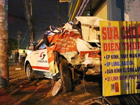 Hiện trường vụ tai nạn. (Ảnh: báo VOV)