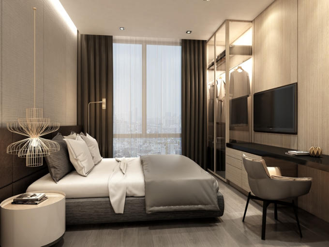 Phòng ngủ căn 4 phòng ngủ Ancora Residence.