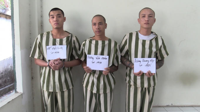 Ba đối tượng tại cơ quan công an (Ảnh: Hà Bắc)