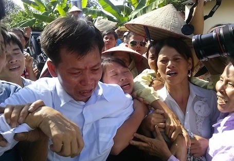 Ông Nguyễn Thanh Chấn trong ngày được trả tự do.