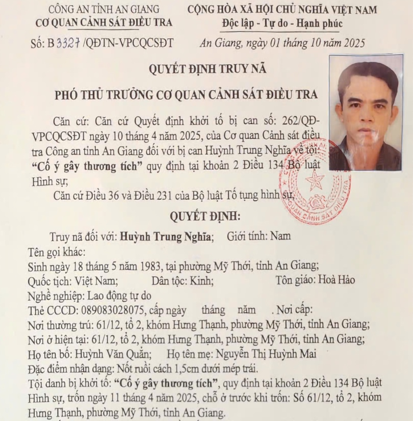 Đối tượng Huỳnh Trung Nghĩa