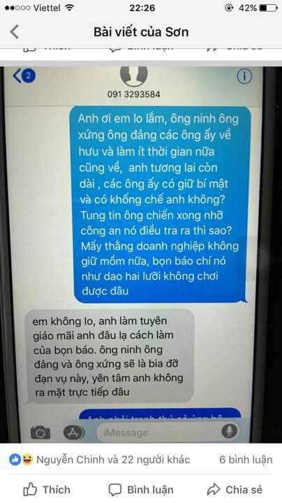 Những tin nhắn liên tục xoay quanh câu chuyện nội bộ chính trị một cách có chủ ý