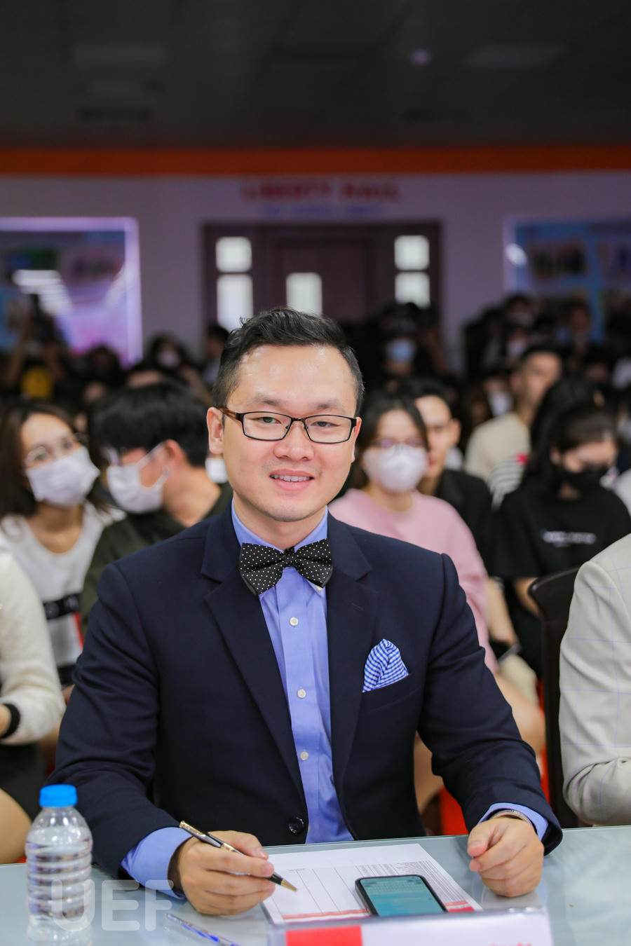 TS. Đỗ Hữu Nguyên Lộc - Phó Hiệu trưởng ĐH Kinh tế - Tài chính TP. HCM: “Miss UEF là sân chơi tìm kiếm, tôn vinh sắc đẹp, tài năng và trí tuệ.”.