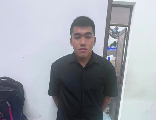 Đối tượng Lê Văn Hải tại cơ quan công an.