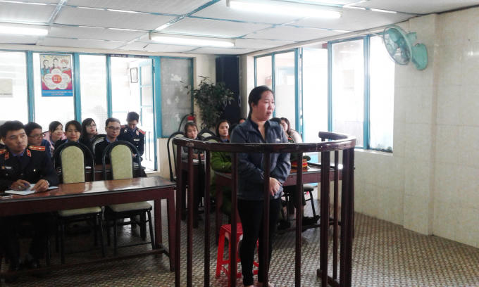 Bị cáo Mã Thị Phượng tại phiên tòa.