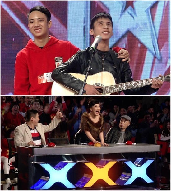 Nút vàng của Việt Hương dành cho Quang Huy.