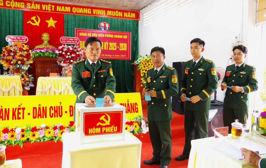 Đại hội bầu Cấp ủy Đảng bộ Đồn Biên phòng Khánh Hội nhiệm kỳ 2025 – 2030.