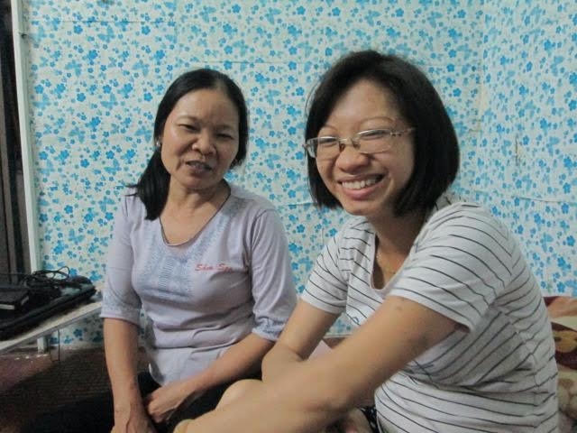 Nụ cười hạnh phúc của chị Lê Thị Yến, bệnh nhân chạy thận, khi  biết tin mình đang có thai được 17 tuần.