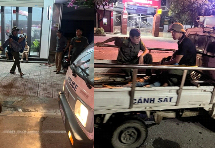 Công an xã Bình Minh và lực lượng bảo vệ ANTT tại cơ sở đưa người bị nạn đi cấp cứu
