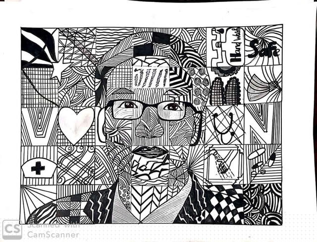 Chân dung Phó Thủ tướng qua sự tái hiện của sinh viên Nguyễn Thị Ngọc Hân.