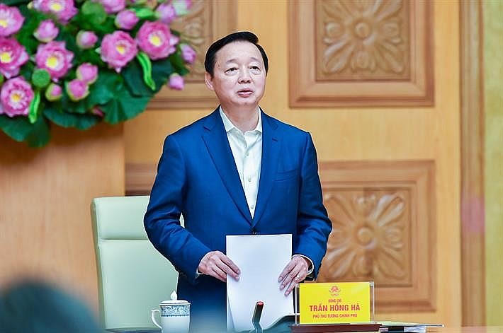Phó Thủ tướng Chính phủ Trần Hồng Hà phát biểu tại Phiên họp.