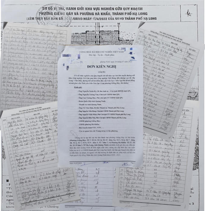 Đơn kiến nghị với hàng trăm chữ kí của người dân 2 phường Giếng Đáy và Hà Khẩu gửi đến Báo Pháp luật Việt Nam.