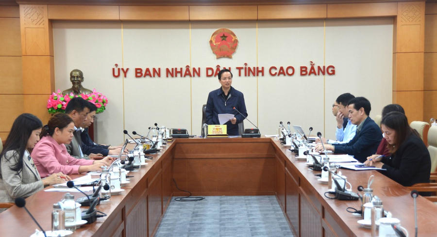 Chủ tịch UBND tỉnh Lê Hải Hòa phát biểu kết luận cuộc họp.