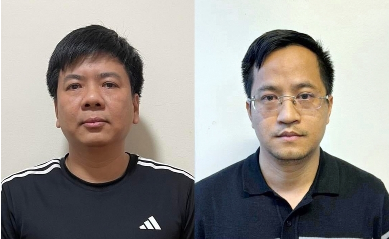Bị can Nguyễn Ngọc Thủy và Đặng Văn Hiển.