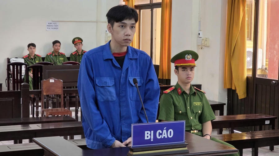 Bị cáo Trần Quốc Dương tại phiên toà sơ thẩm.