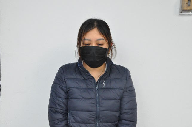 Đối tượng Lê Thị Phượng tại cơ quan Công an