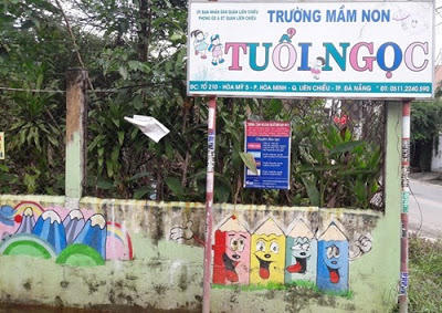 Trường mầm non Tuổi Ngọc - nơi xảy ra sự việc.