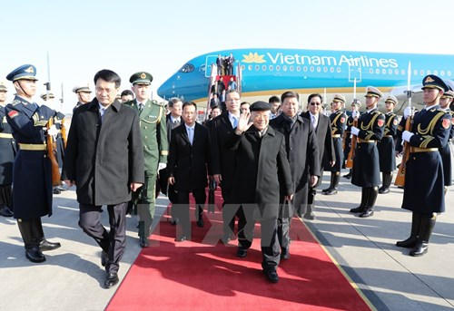 Chuyến thăm chính thức Trung Quốc lần này của Tổng Bí thư Nguyễn Phú Trọng có ý nghĩa quan trọng, định hướng phát triển lành mạnh, lâu dài cho quan hệ Việt-Trung. (Ảnh: Trí Dũng/TTXVN).