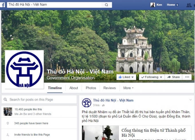 Trang fanpage của Chính quyền Hà Nội.