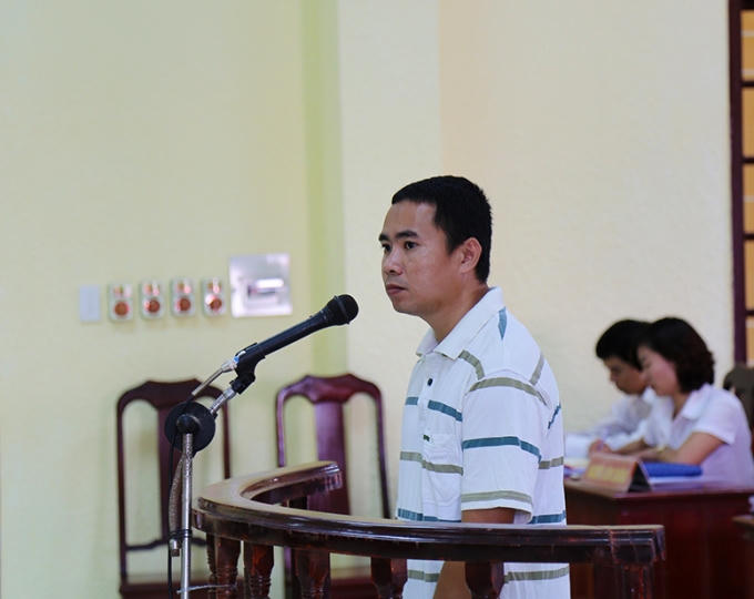 Bị cáo Phan Tấn Nghĩa trong phiên sơ thẩm ngày 4/9/2015.